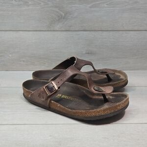 Birkenstock Women Gizeh Brown Sandals Slide Shoes Sz 39/8 Regular